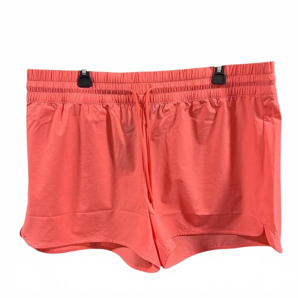 NEW EDDIE BAUER women's elastic drawstring waist tidal shorts in orange blossom